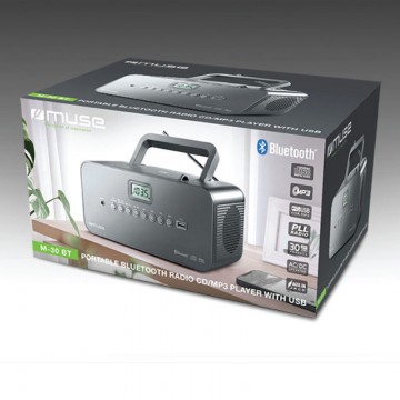 Muse M-30BT Φορητό Ηχοσύστημα με Ραδιόφωνο / USB σε Μαύρο Χρώμα